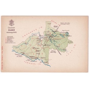 Csanád vármegye térképe. Kiadja Károlyi Gy. / Map of Csanád county