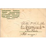 Húsvéti üdvözlet, csirkék. Dombornyomott litho / Easter greeting, chicken. Embossed litho