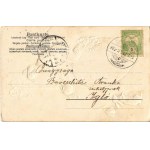 1903 Húsvéti üdvözlet, szecessziós dombornyomott hölgy tojáson, nyuszi / Easter greeting, Art Nouveau embossed...