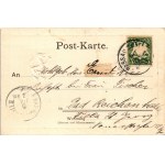 1899 (Vorläufer) Gruss aus Passau. Postkarten Verlag B. Lehrburger / Dombornyomott címer ...