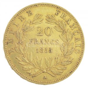Franciaország / Második Császárság 1855A 20Fr Au III. Napóleon (6,48g/0.900) T:XF / France ...