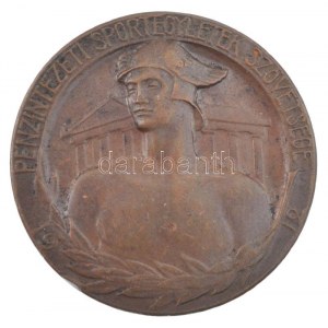 1912. Pénzintézeti Sportegyletek Szövetsége bronz emlékérem (36mm) T:XF ph, kis ü. / Hungary 1912. ...