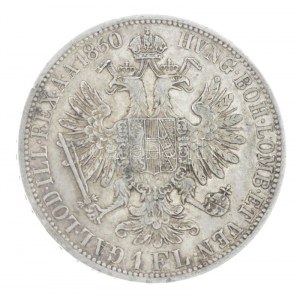 Ausztria 1860A 1Fl Ag Ferenc József T:XF / Austria 1860A 1 Florin Ag Franz Joseph C:XF Krause KM...