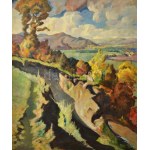 Paál Albert (1895-1968): Nagybányai táj. Olaj, vászon, jelezve jobbra lent. Dekoratív fakeretben, 120×100 cm. ...