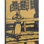 Tipary Dezső (1887-1967): Tatatóvárosi részlet, 1911. Linómetszet, papír, jelzett. 30x25,5 cm. Üvegezett fakeretben...
