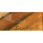 Schossberger Klára (1893-?): Csendélet. Olaj, karton. Jelezve jobbra lent. Dekoratív, üvegezett fakeretben. 68x46 cm. ...