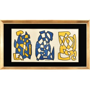 Farkasházy Miklós (1895-1964): Szín- és formavariációk. Akvarell, tus, papír. Jelezve középen lent...