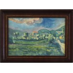 Klie Zoltán (1897-1992): Pécs, Ürögi rét 1921. Akvarell, papír, jelzett, üvegezett fa keretben, 20,5x28,5 cm ...