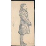 Hermann Lipót (1884-1972): Dögei Imre (1896-1919), Kun Béla testőrének portréja. Ceruza, papír, jelzett, 19...