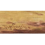 Pörge Gergely (1858-1930): A Nagyalföldről. Olaj, fa. Jelezve balra lent. Hátoldalán autográf felirattal...