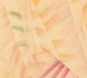 Ruzicskay György (1896-1993): Absztrakt kompozíció. Vegyes technika, papír, jelzett, üvegezett fakeretben, 50x70 cm ...
