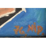 Nolipa István Pál (1907-1986): Kávéház teraszán, 1976. Olaj, vászon. Jelezve jobbra lent...