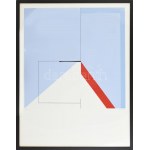 Konok Tamás (1930-2020): Kompozíció, 1998. Szitanyomat, papír, jelzett. Számozott: XVIII/8. Üvegezett fakeretben...
