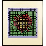 Victor Vasarely (1908-1997): Katzag. Szitanyomat, papír. Jelzett, számozott VI/XXX. Üvegezett fakeretben. 55x53 cm ...