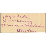 Joseph Kádár (1936-2019): Szürrealista kép (cím nélkül). Monotípia, papír. Jelzett a hátoldalán. Papírra kasírozva...
