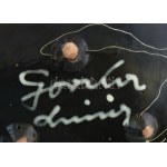 Gorka Lívia (1925 - 2011) Fali tál. Kézzel formázott kerámia. Öblében csavart mintázatú, többrétegű, fekete...