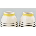 Zsolnay Nádor Judit retró váza 2db, kézzel festett porcelán, jelzett, kopásnyomokkal, m: 12 cm