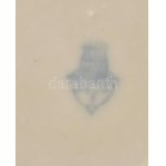 Zsolnay Nádor Judit retró váza 2db, kézzel festett porcelán, jelzett, kopásnyomokkal, m: 12 cm