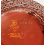Zsolnay modern ökörvér mázas, repesztett mázas porcelán váza, jelzett, 1960 körül, kis kopásokkal, m: 22...
