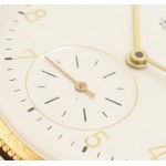 IWC 14K arany kézi felhúzós férfi karóra. Jelzett, hibátlan számlappal, bőr szíjjal 33 mm