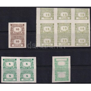 1947-1948 Számla illetékbélyeg 17 db próbanyomat