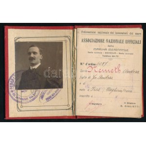 1918 Németh András felvidéki magyar hajóskapitány részére szóló olasz tengerészeti igazolvány ...