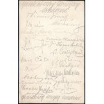 1924 Országos Casino menükártyája, a hátoldalakon számos aláírással, közte Lónyay...