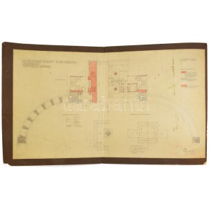 1938 A budapesti Eucharisztikus Kongresszus oltáremelvény terve, 1:100, kartonon, hajtva...