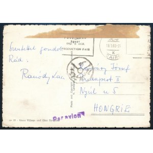 1960 Ranódy László (1919-1983) filmrendező által írt képeslap Egyiptomból ...