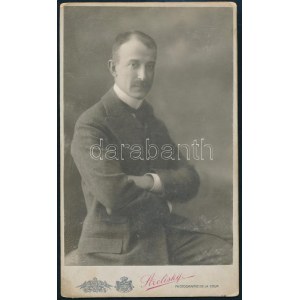 cca 1900 Grósz Emil (1865-1941) orvos, szemész kabinetfotója Strelisky műterméből 11x17 cm