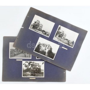 1937 Budapest, Rózsadomb és Rómaifürdő, Várósliget, Somlóhegy, 12 db albumlapra ragasztott fotó, feliratozva...