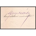 1876 Békey István miniszteri osztálytanácsos, a IV. ügyosztály vezetője részére szóló elismerési értesítés...