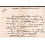 1876 Békey István miniszteri osztálytanácsos, a IV. ügyosztály vezetője részére szóló elismerési értesítés...