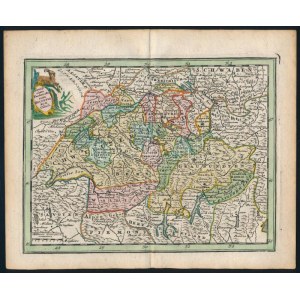 1728 Novissima Federatorum Helvetiqrum Tabula. Svájc térképe. Színezett rézmetszet, ...