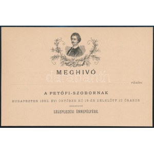 1882 Bp., Meghívó a Petőfi-szobor leleplezési ünnepélyére