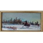 Künstler unbekannt, Winteraufklärung der Husaren in Russland 1812-13