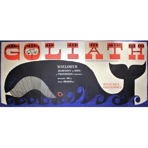 Goliath Wieloryb złowiony w 1954 r. w Trondheim (Norwegia) Wystawa objazdowa Projekt Hubert Hilscher [ca 1954]