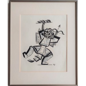 Taniec Korea Mieczysław Jurgielewicz [rysunek / tusz, gwasz / lata 60]