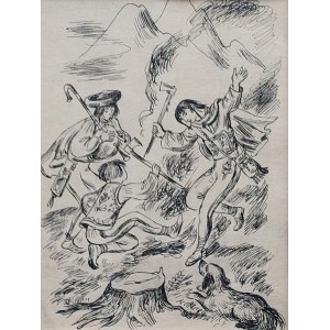 Taniec zbójnicki Jan Marcin Szancer [drawing: ink, pen, paper].