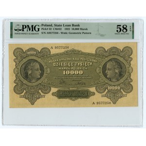 10,000 Polish marks 1922 - series A - PMG 58 EPQ