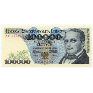 100.000 złotych 1990 - seria AK