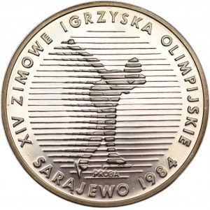500 złotych 1983 - XIV Zimowe Igrzyska Olimpijskie Sarajewo 1984 - PRÓBA Ag 750