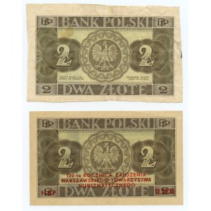 2 Zloty 1936 - B£ Serie und ohne Serie und Unterdruck.