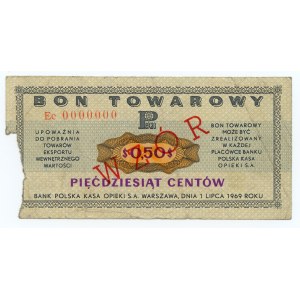 PEWEX - 50 centów 1969 - seria Ec 0000000 WZÓR