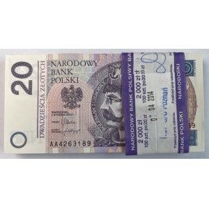 20 złotych 2012 - seria AA - paczka bankowa 100 sztuk