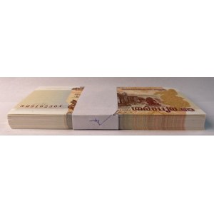 KAMBODŻA - 50 riel 2002 - paczka bankowa 100 sztuk banknotów