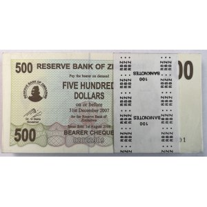 Zimbabwe - 500 dolarů 2006 - bankovní zásilka