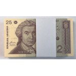 CROATIA - 25 dinars 1991 - bank parcel of 100 banknotes