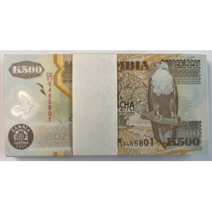 Zambie - 500 kwacha 2005 - bankovní balík