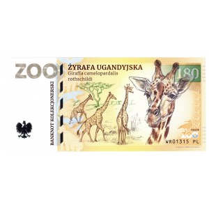 Banknot kolekcjonerski ZOO - Żyrafa Ugandyjska - Zoolar - Wrocław